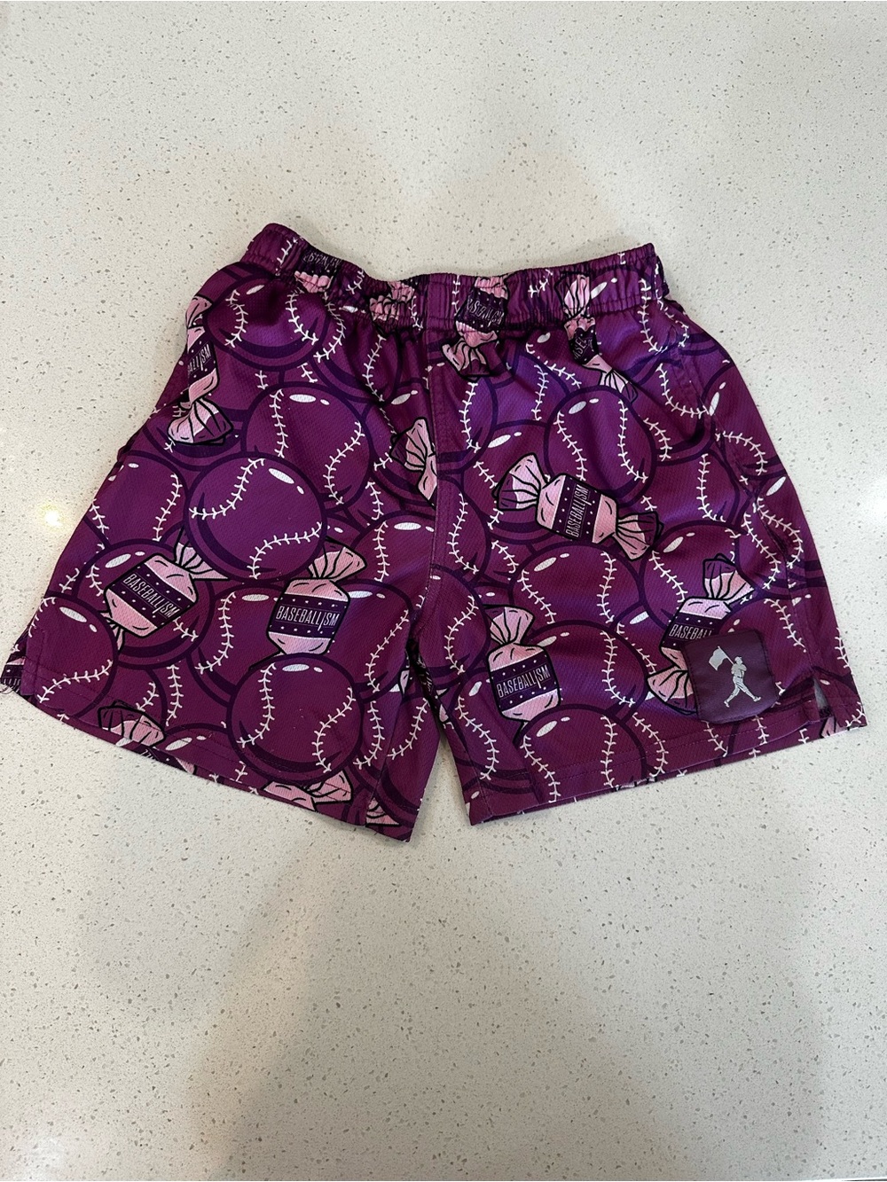 Baseballism Purple Doubles and Bubbles Shorts